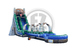 WS1522 22FtJurassicRush Slip SlideSL WM 22 Jurassic Rush SL SP Water Slide + Slip & Slide