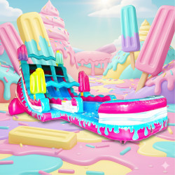 🍭 Meltdown Popsicle Splash 💦  18ft dual lane slide