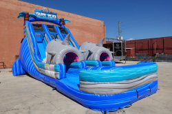 🌊🦈 18ft Dual Lane Shark Attack Water Slide 🦈🌊 18ft shark beach dual lane center climb inflatable water slide 443 1 🌊🦈 18ft Dual Lane Shark Attack Water Slide 🦈🌊