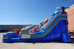 18ft shark beach dual lane center climb inflatable water slide 603 1 🌊🦈 18ft Dual Lane Shark Attack Water Slide 🦈🌊