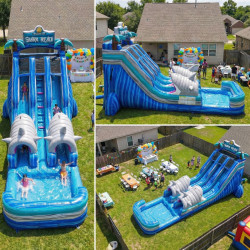 🌊🦈 18ft Dual Lane Shark Attack Water Slide 🦈🌊