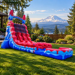 22ft dual lane Red White & Cool  Inflatable Pool