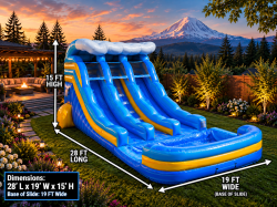waterslide20infltable20puyallup 1789675026 15ft Bimini Wave Dual Lane Water Slide – Center Climb